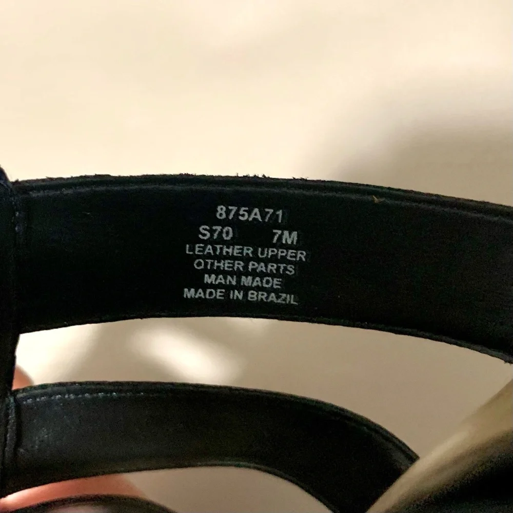 Naturalizer Black Leather Strappy Slide Heels Size 7M - Picture 7 of 10